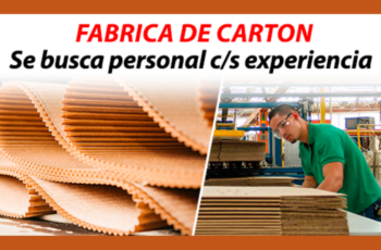 Fábrica de Cartones Busca Nuevo Personal