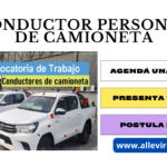 Empleo Disponible Para Conductor Personal de Camioneta