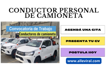 Empleo Disponible Para Conductor Personal de Camioneta